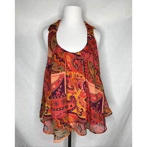 Free People Top Womens Large L Sleeveless Racerback Lined Flowy